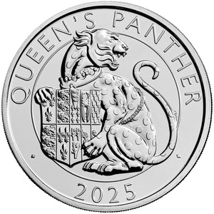 2025 UK £5 Royal Tudor Beasts Queen's Panther BU