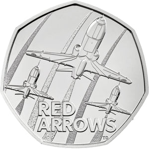 2025 UK 50p The Red Arrows Brilliant Uncirculated Coin