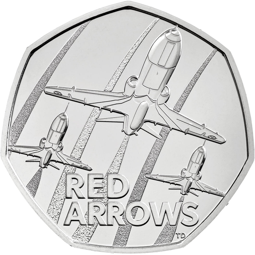 2025 UK 50p The Red Arrows Brilliant Uncirculated Coin