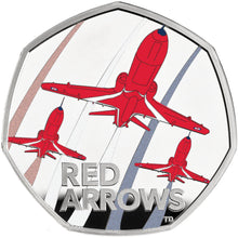 2025 UK 50p The Red Arrows Colour Silver Proof Piedfort Coin