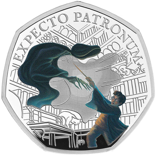 2025 UK 50p Harry Potter - Patronus Colour Silver Proof Coin