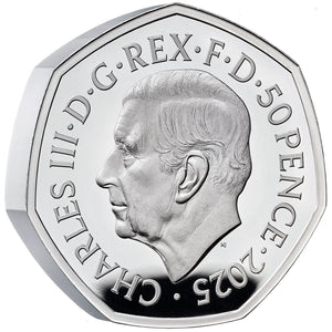 2025 UK 50p VE Day PIEDFORT Silver Proof