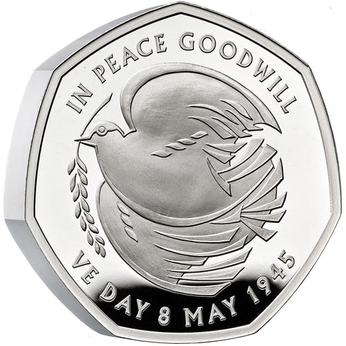 2025 UK 50p VE Day PIEDFORT Silver Proof