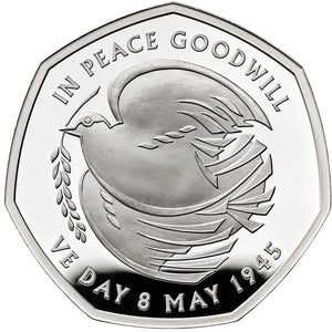 2025 UK 50p VE Day PIEDFORT Silver Proof