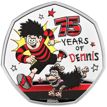2026 UK 50p Dennis the Menace Silver Proof Colour Coin