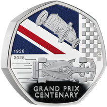 2026 UK 50p Grand Prix 100 Years PIEDFORT Silver Proof