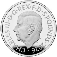 2026 UK £5 Queen Elizabeth II 5th Portrait - Jody Clark Silver PIEDFORT Proof Coin