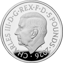 2026 UK £5 Queen Elizabeth II 4th Portrait -  Rank-Broadley Silver PIEDFORT Proof Coin