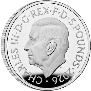 2026 UK £5 Queen Elizabeth II Portraits - Mary Gillick Silver Proof Coin