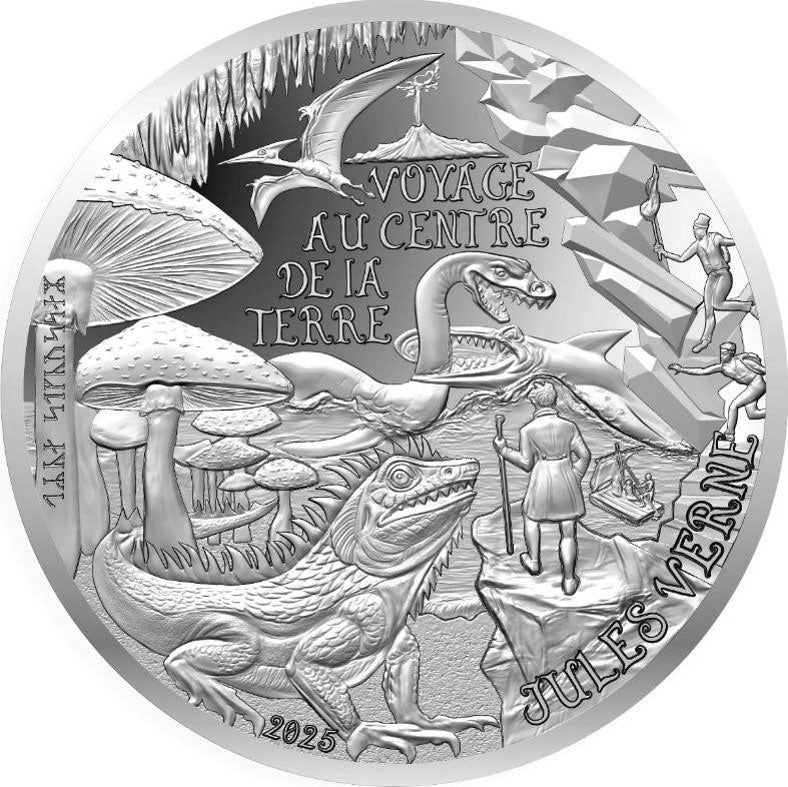2025 France 10€ Jules Verne Journey to The Centre of the Earth Silver Coin