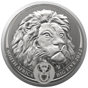 2022 Sth Africa R5 Big Five - Lion 1oz Silver BU