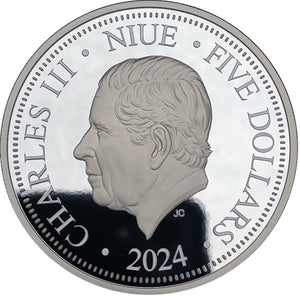 2024 Niue $5 Fact or Fiction: Drop Bear 2oz Silver Coin
