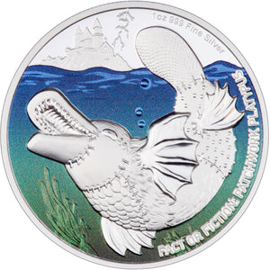 2023 Niue $2 Fact or Fiction: Patchwork Platypus 1oz Silver Proof Coin