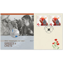 2026 20c 1941 WWII Campaigns: Greece & Crete STAMP & COIN COVER (PNC)
