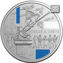 2026 20c 1941 WWII Campaigns: Greece & Crete STAMP & COIN COVER (PNC)