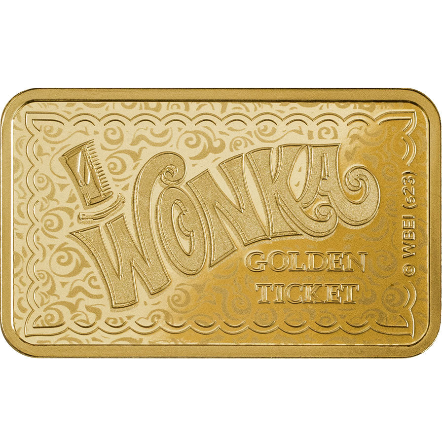 Willy Wonka Golden Ticket 5g Pure Gold Bar