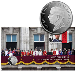 2024 NZ 50c King Charles III Stamp & Coin Cover