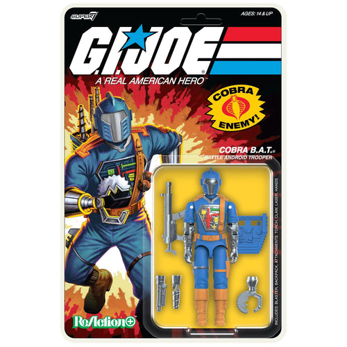 G.I. Joe Wv1 - Cobra B.A.T. (Comic Blue) ReAction+ Figure (O-ring)