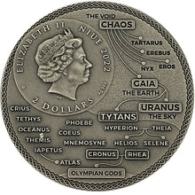 2022 Niue $2 Ancient Titans - Rhea 2oz Silver Coin