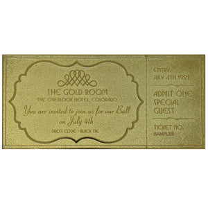 The Shining: Overlook Hotel Ball Gold-plated Replica Ticket