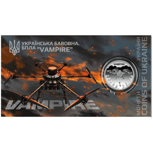 2025 Ukraine 5Hrn UAV Vampire Drone Uncirculated Coin on Card