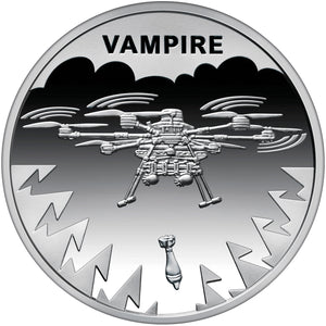2025 Ukraine 5Hrn UAV Vampire Drone Uncirculated Coin on Card