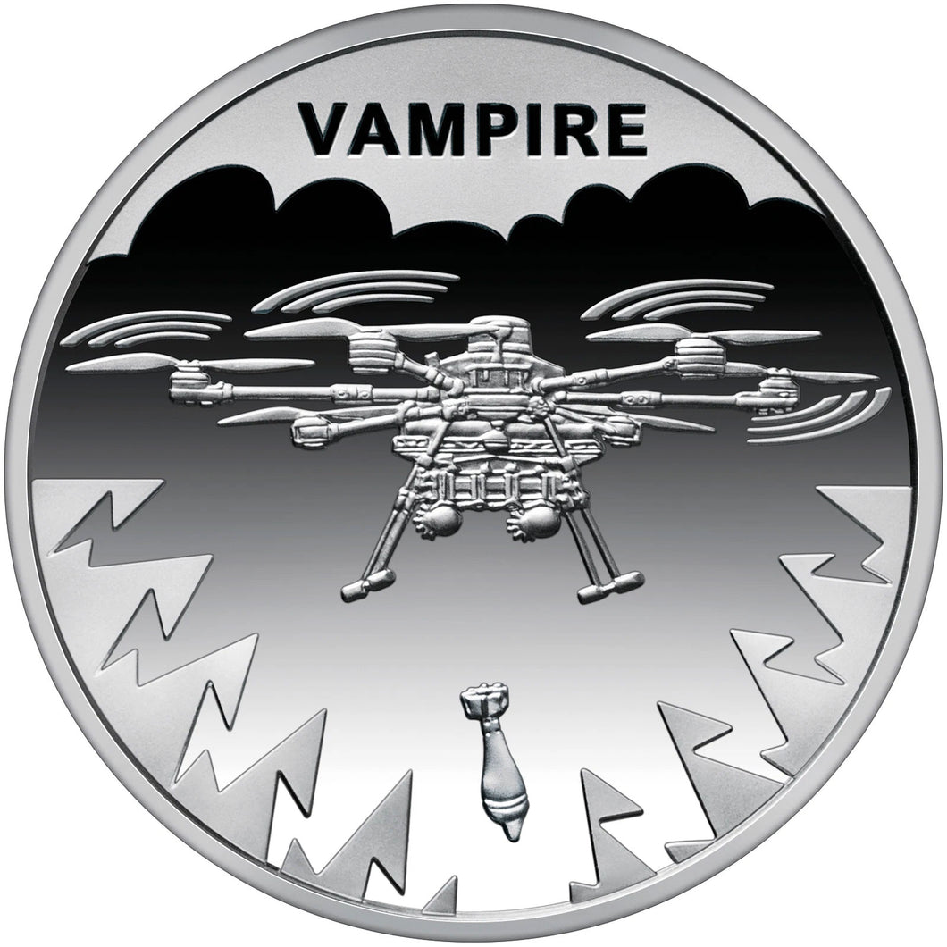 2025 Ukraine 5Hrn UAV Vampire Drone Uncirculated Coin on Card