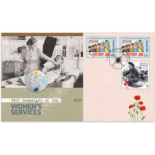 2026 20c 1941 WWII Campaigns: Women's Service STAMP & COIN COVER (PNC)
