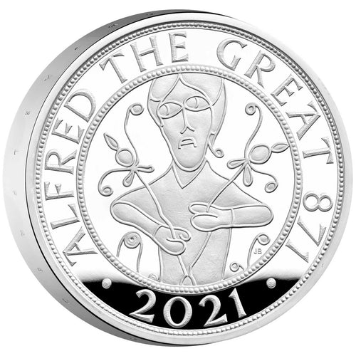 2021 UK £5 Alfred the Great Silver Piedfort Proof