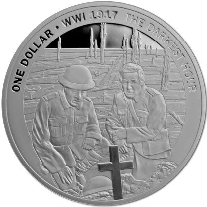 2017 NZ $1 1917 The Darkest hour 1oz Silver Proof Coin