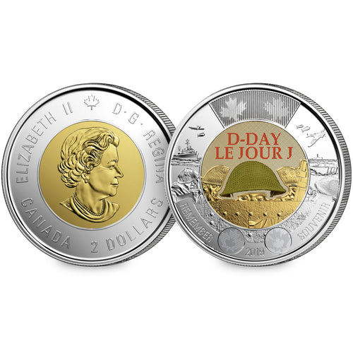 2019 Canada $2 D-Day Coloured Uncirculated Coin