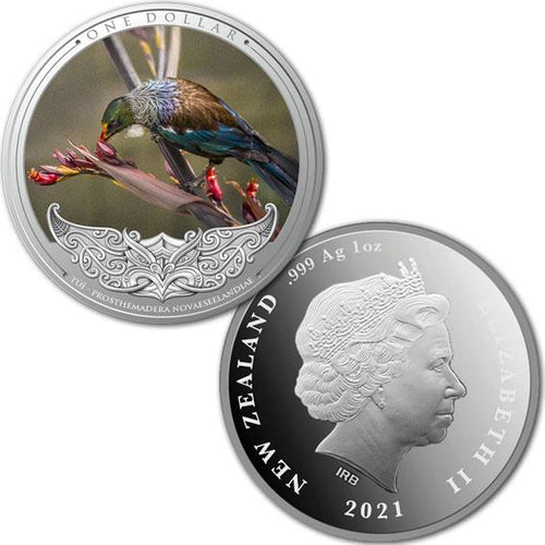 2020 NZ $1 Discover New Zealand - Tui Silver Proof Coin