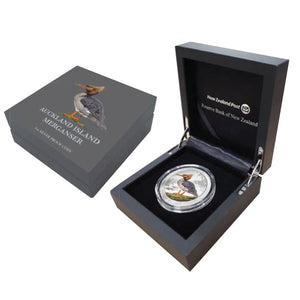 2021 NZ $5 Auckland Island Mergansor 2oz Silver Proof