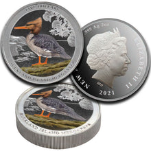 2021 NZ $5 Auckland Island Mergansor 2oz Silver Proof