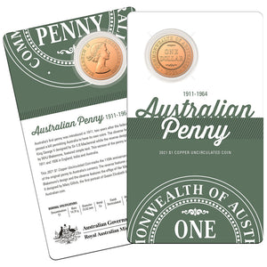 2021 $1 Australian Pennies Copper Unc Set - DAMAGED PACKAGING