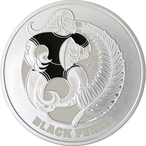 2022 NZ $1 Black Ferns 1oz Silver Proof