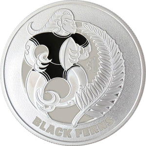 2022 NZ $1 Black Ferns 1oz Silver Proof