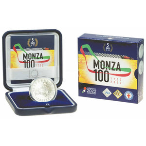2022 Italy 5€ Monza F1 100 Years Silver Coin