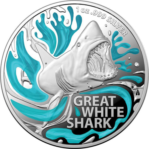 2022 $5 Great White Shark 1oz Silver Proof