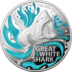 2022 $5 Great White Shark 1oz Silver Proof