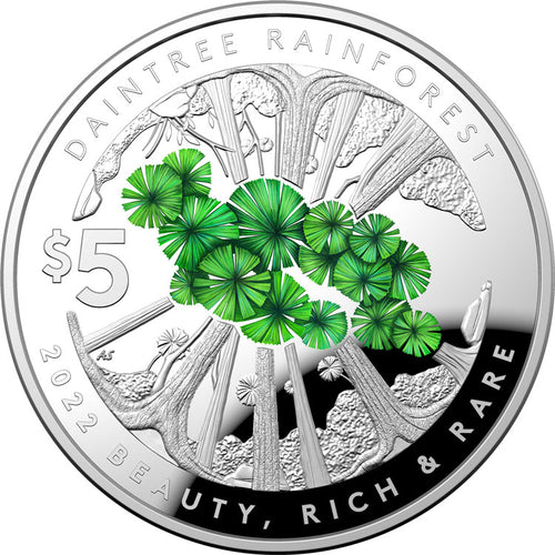 2022 $5 Beauty, Rich & Rare - Daintree Rainforest 1oz Silver Coin