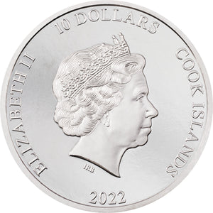 2022 Cook Isl. $10 Silverland - The Rock 2oz Silver Coin