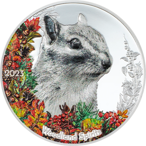 2023 Mongolia 500Tg Woodland Spirits - Chipmunk 1oz Silver Coin