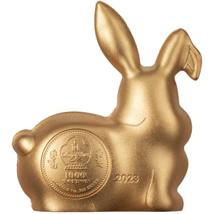 2023 Mongolia 1000Tg Sweet Rabbit Gilded 1oz Silver Coin