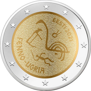 2021 Estonia 2€ Finno-Ugric Rock Art Unc