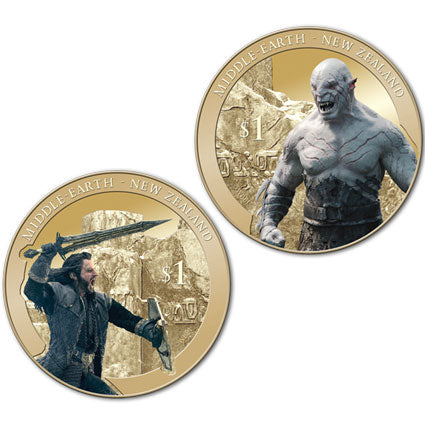 2014 NZ $1 The Hobbit: Battle of the Five Armies BU Two-Coin Set