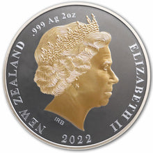 2022 NZ $2 Kiwi Gold-Plated 2oz Silver Proof Coin
