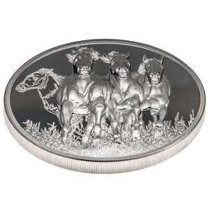 2022 Mongolia 1000Tg Stallions 2oz Silver Coin