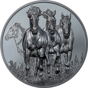 2022 Mongolia 1000Tg Stallions 2oz Silver Coin