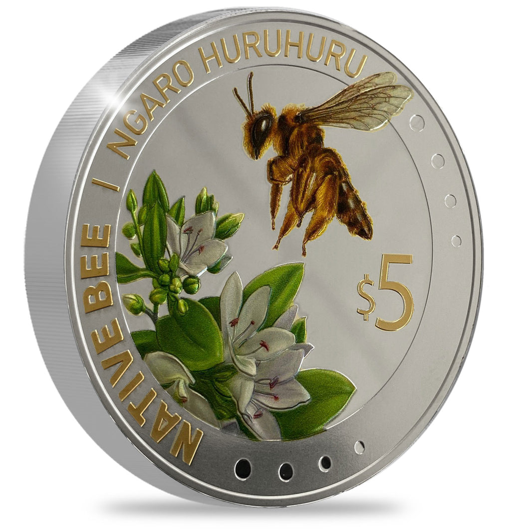 2023 NZ $5 Native Bee 2oz Silver Coin